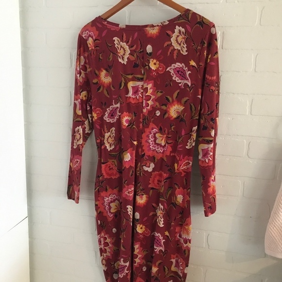 Old Navy Mini dress Paisley Cinnamon Long sleeve Twist Front Maternity XXL - Picture 5 of 6